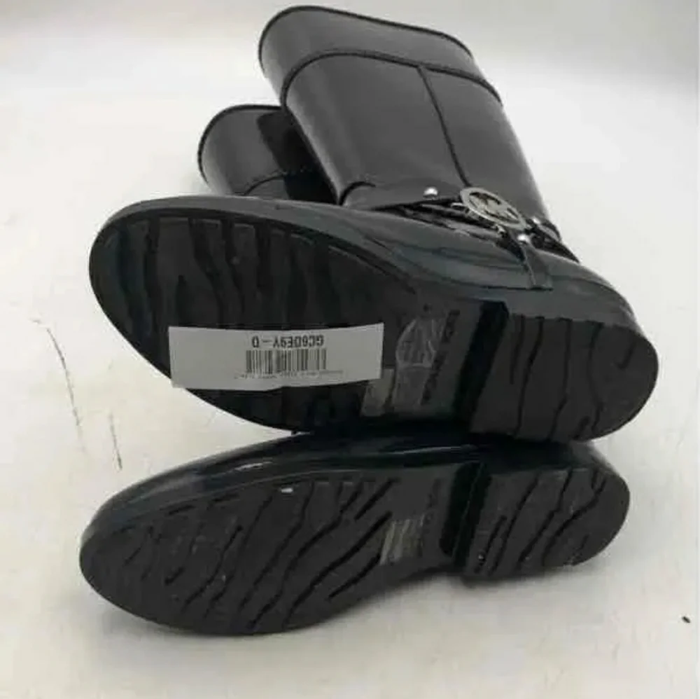 Michael Kors MK Designer Womens Black Round Toe Pull-On Rain Boots Size 7 - Picture 2 of 5